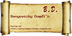 Benyovszky Domán névjegykártya